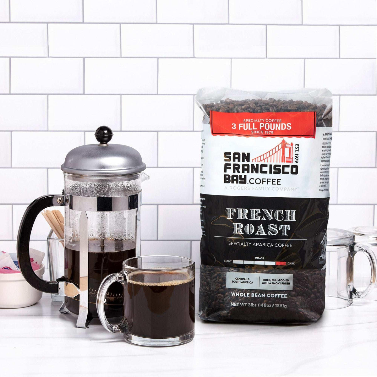 San Francisco French Roast Whole Bean Coffee 3 lb, 2-pack