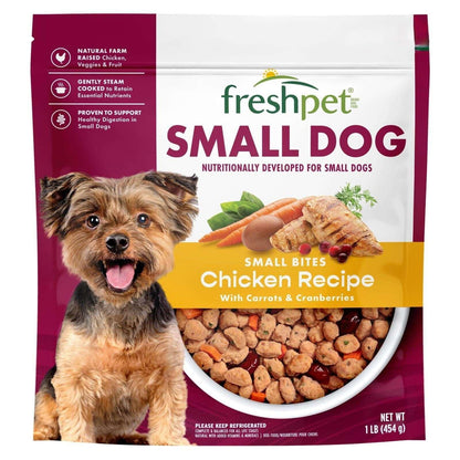 Freshpet Fresh Dog Food, Small Dog Chicken Recipe, Small Bites Freshly Roasted Meals, 1 lb.