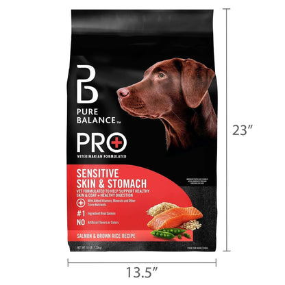 Pure Balance Pro+ Sensitive Skin & Stomach Dog Food, Salmon & Rice Recipe