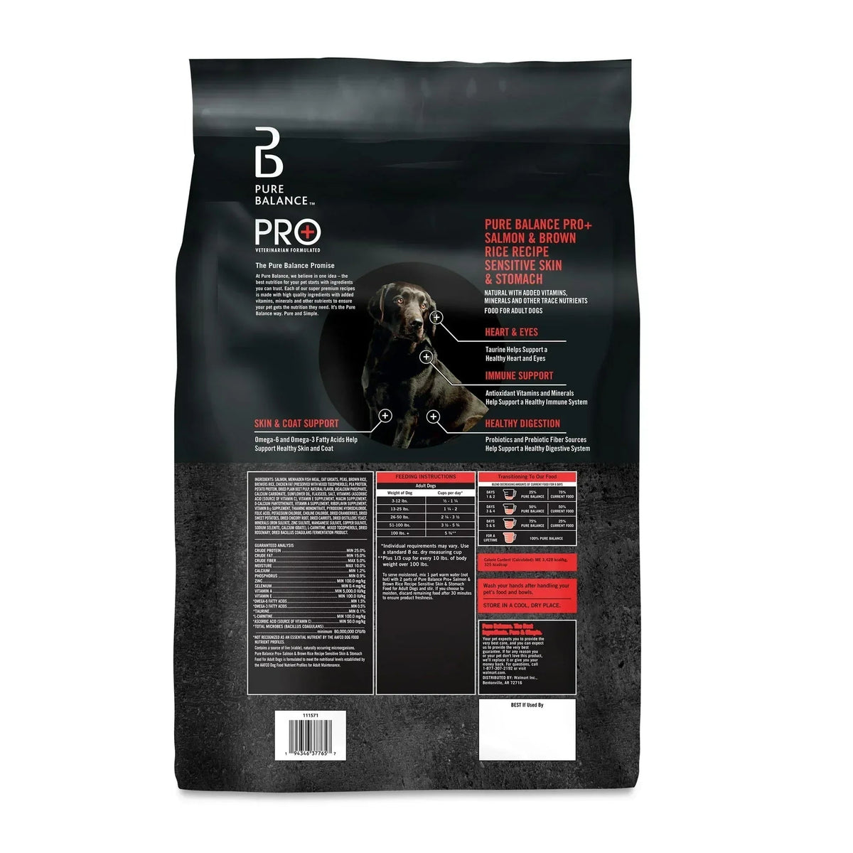 Pure Balance Pro+ Sensitive Skin & Stomach Dog Food, Salmon & Rice Recipe