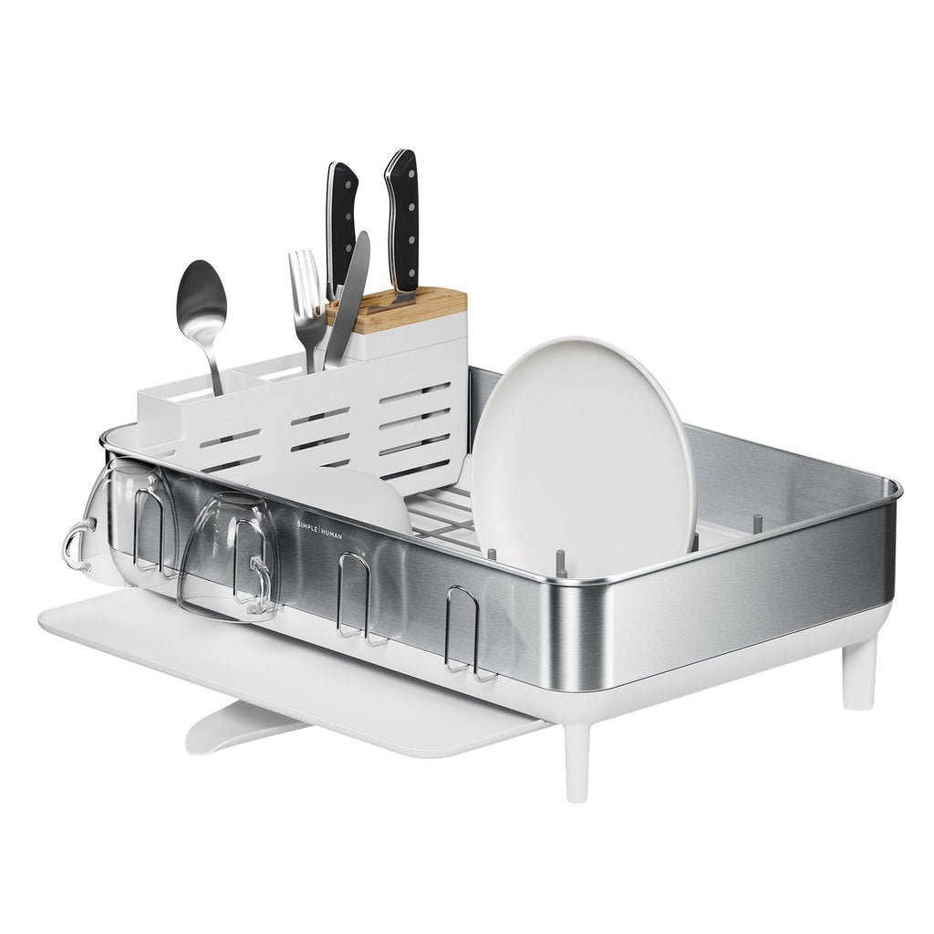 simplehuman Steel Frame Dishrack with Knife Block