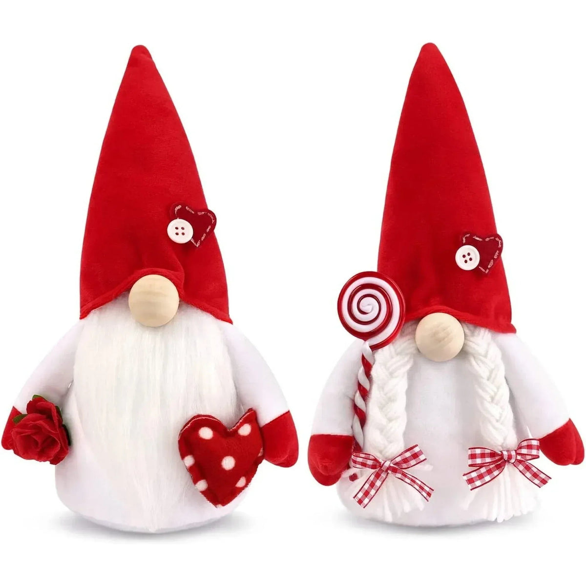 Ayieyill Valentines Day Decor 2pcs Valentine Gnomes Plush Valentines Day Decoration Valentines Home Table Decor Scandinavian Tomte Elf Gnomes Ornaments Sweet Valentines Day Gifts for Him Her