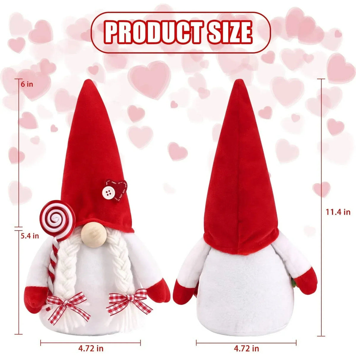 Ayieyill Valentines Day Decor 2pcs Valentine Gnomes Plush Valentines Day Decoration Valentines Home Table Decor Scandinavian Tomte Elf Gnomes Ornaments Sweet Valentines Day Gifts for Him Her