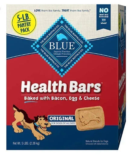 Blue Buffalo Health Bars Crunchy Dog Treats, Bacon, Egg & Cheese, 5 lbs.