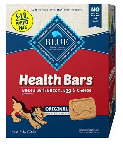 Blue Buffalo Health Bars Crunchy Dog Treats, Bacon, Egg & Cheese, 5 lbs.