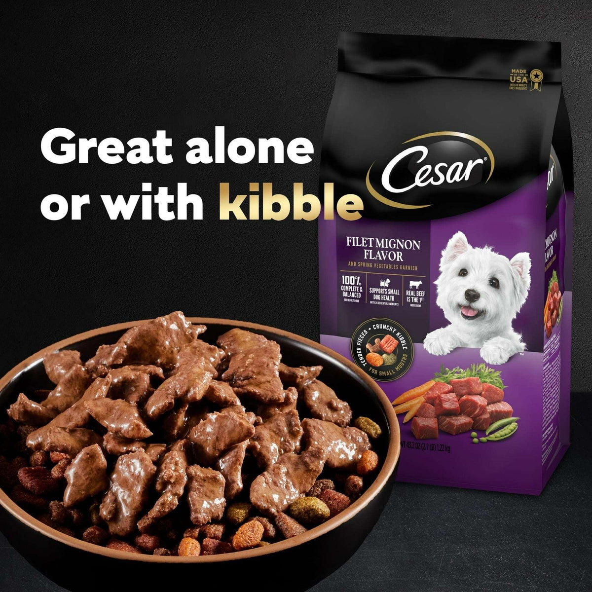 (3 pack) Cesar Filets in Gravy Turkey Recipe Flavor Adult Wet Dog Food, 3.5 oz Tray