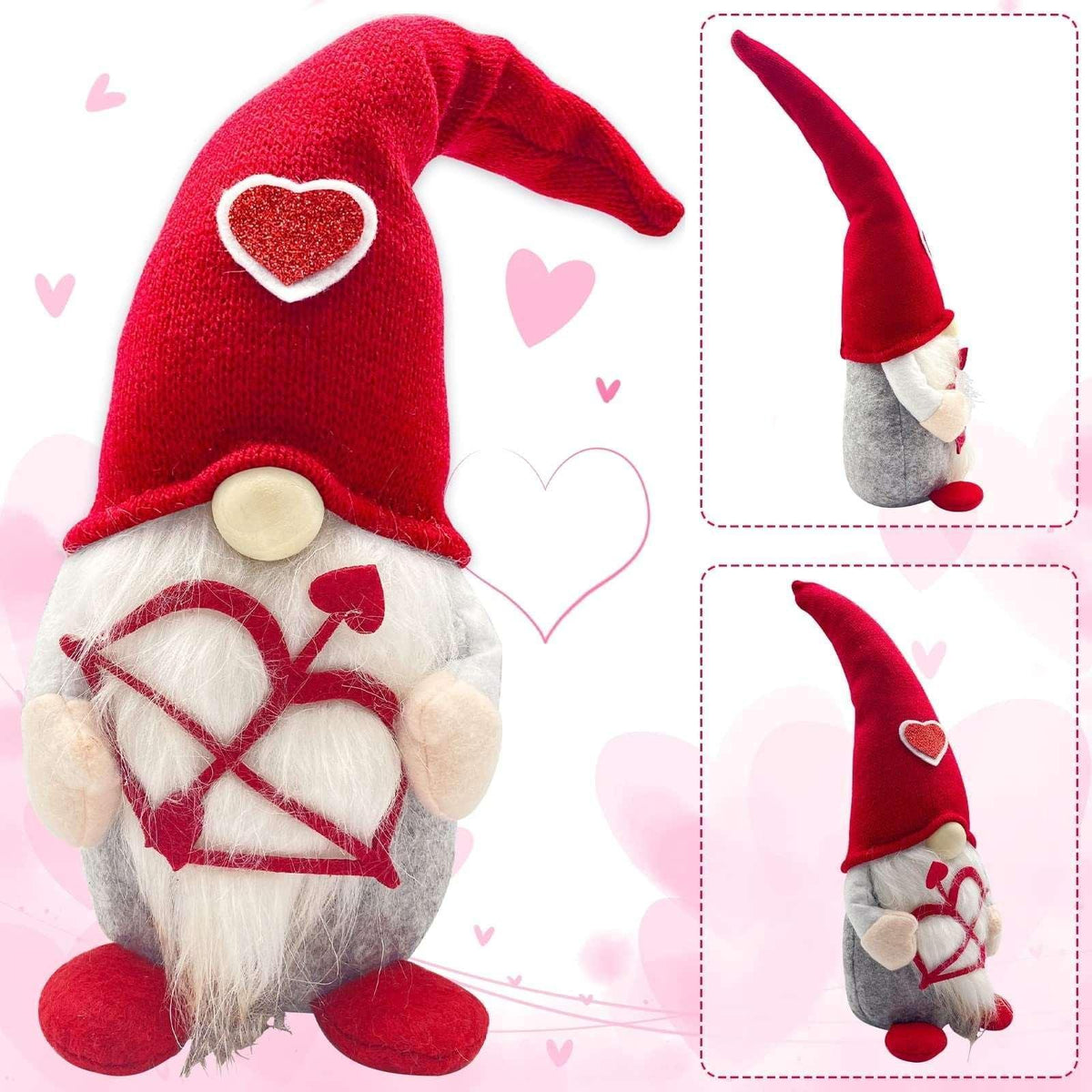 Molumo Valentines Day Decor 2 packs Valentine Day Gnomes Plush Decorations for Home Table Decor Vday Gifts for Her, Girls