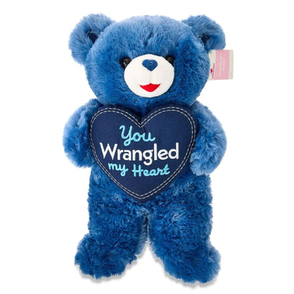 Large Sweetheart You Wrangled My Heart Teddy Bear Plush, Blue, 21", Valentine's Day by Way To Celebrate