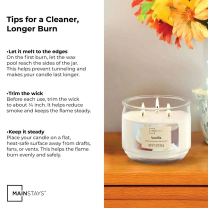 Mainstays 3-Wick Scented Glass Jar Candle, 11.5oz.