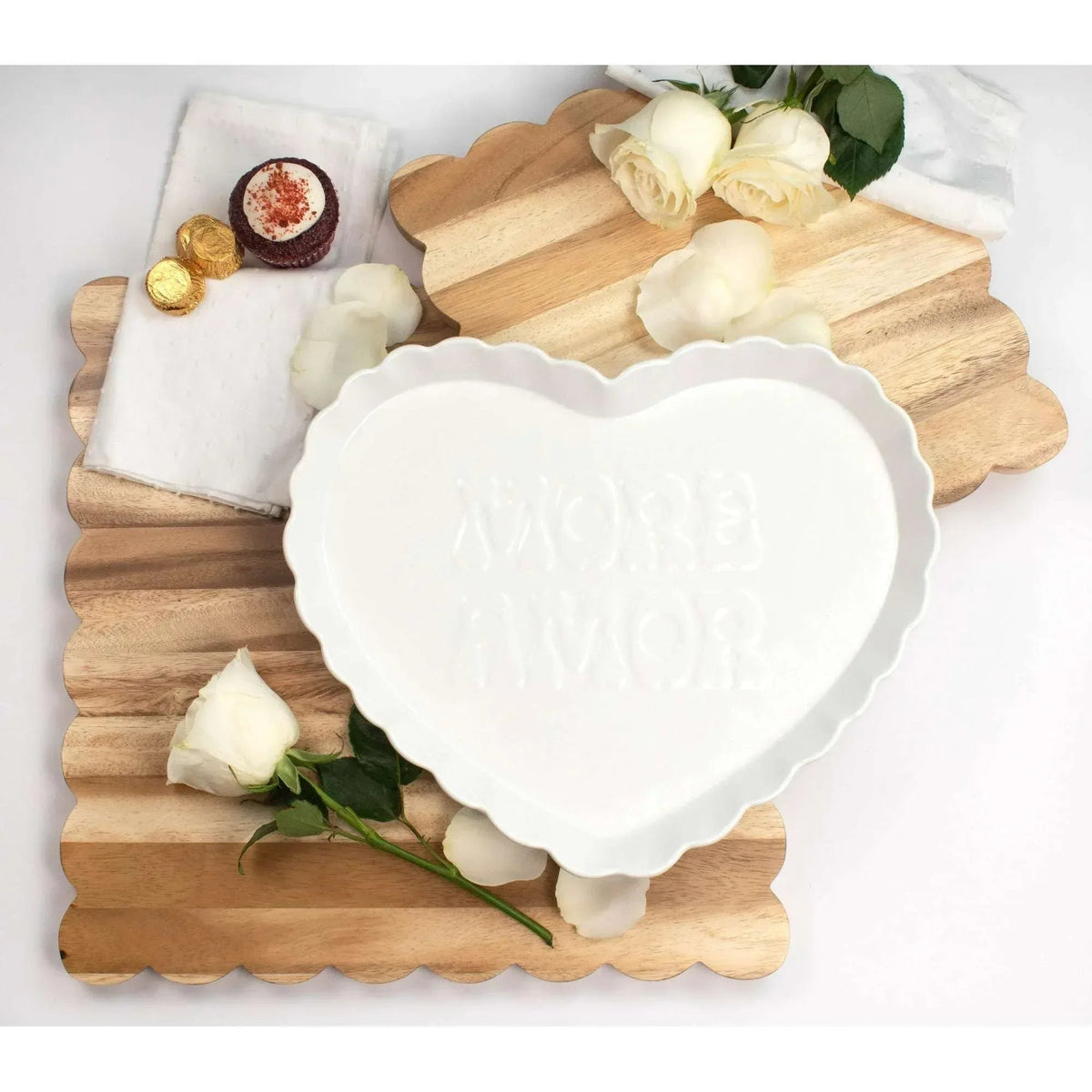 Way to Celebrate 1pk Ceramic Heart Serving Tray