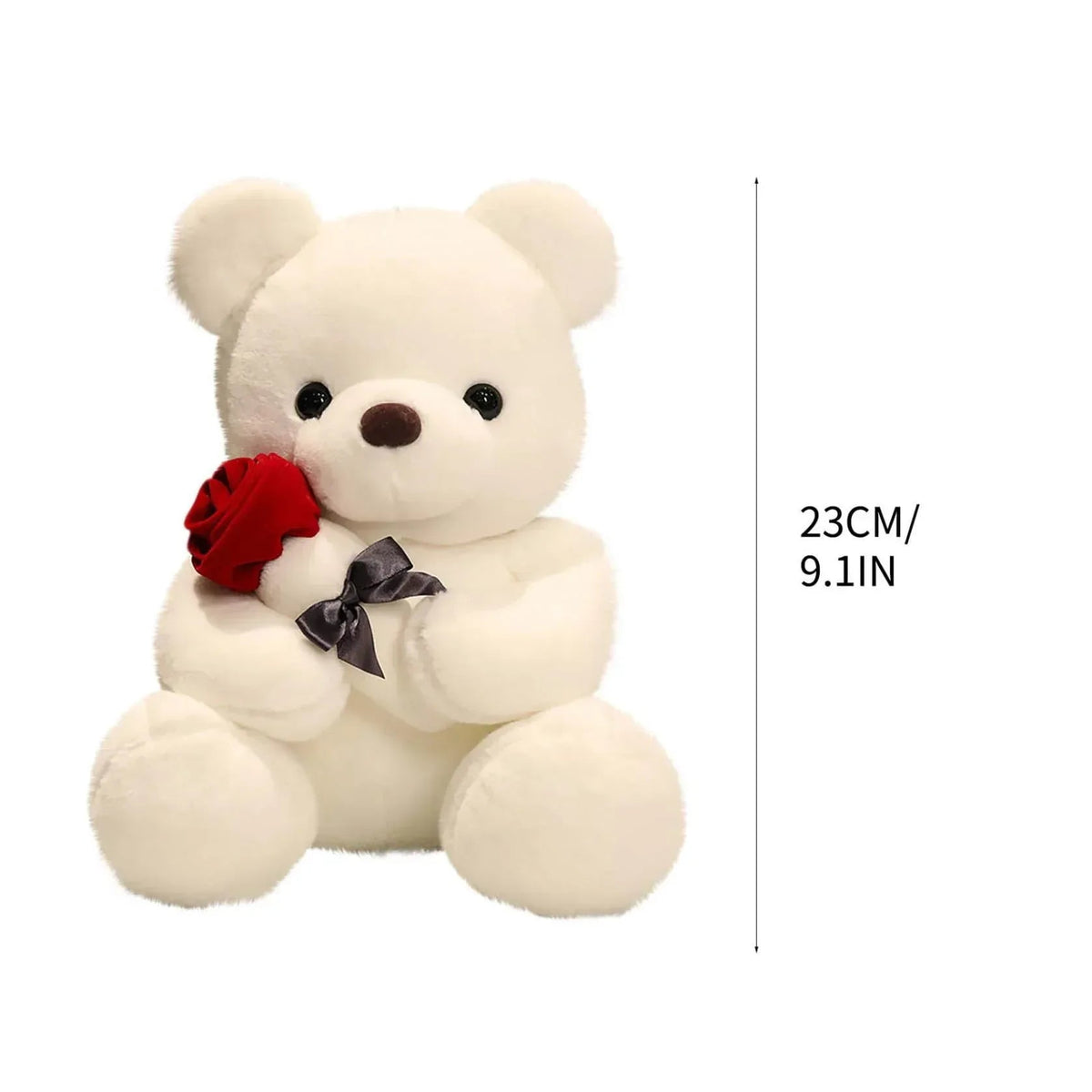 9.1" Valentines Day Stuffed Animals Teddy Bear with Rose, Large Rose Bear Valentines Day Gift Plush Toy Cartoon Cuddly Doll Birthday Party Holiday Wedding Decor Gift Stuffed Animals