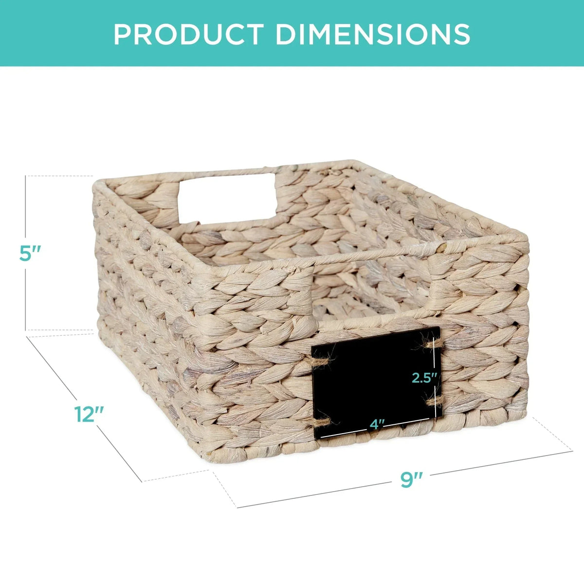 Best Choice Products Set of 4 12in Woven Water Hyacinth Pantry Baskets w/ Chalkboard Label, Chalk Marker