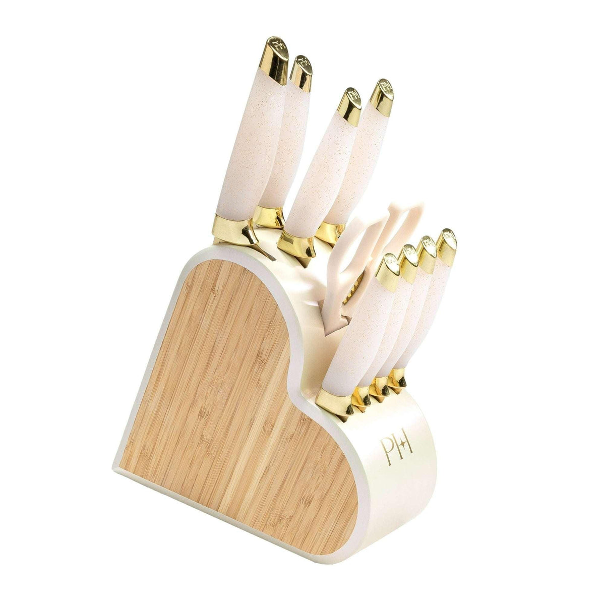 Paris Hilton 10-Piece Heart-Shaped Stainless Steel Knife Block Set
