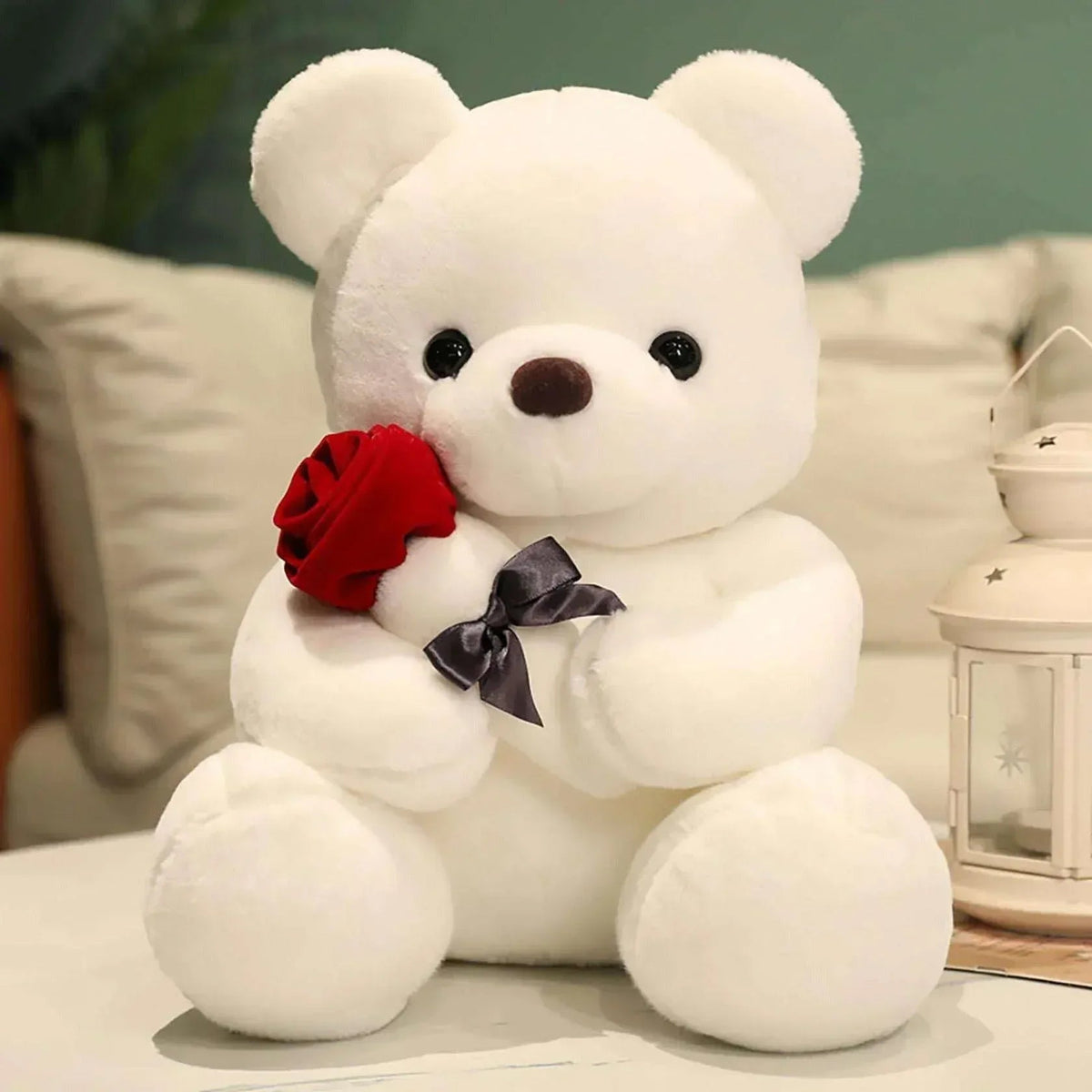 9.1" Valentines Day Stuffed Animals Teddy Bear with Rose, Large Rose Bear Valentines Day Gift Plush Toy Cartoon Cuddly Doll Birthday Party Holiday Wedding Decor Gift Stuffed Animals
